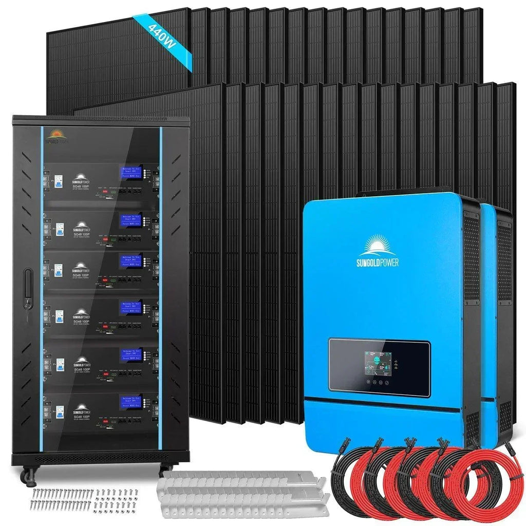 20kW Off Grid Solar Kit 48V 30.72kWh Battery 120V 240V Complete System ...