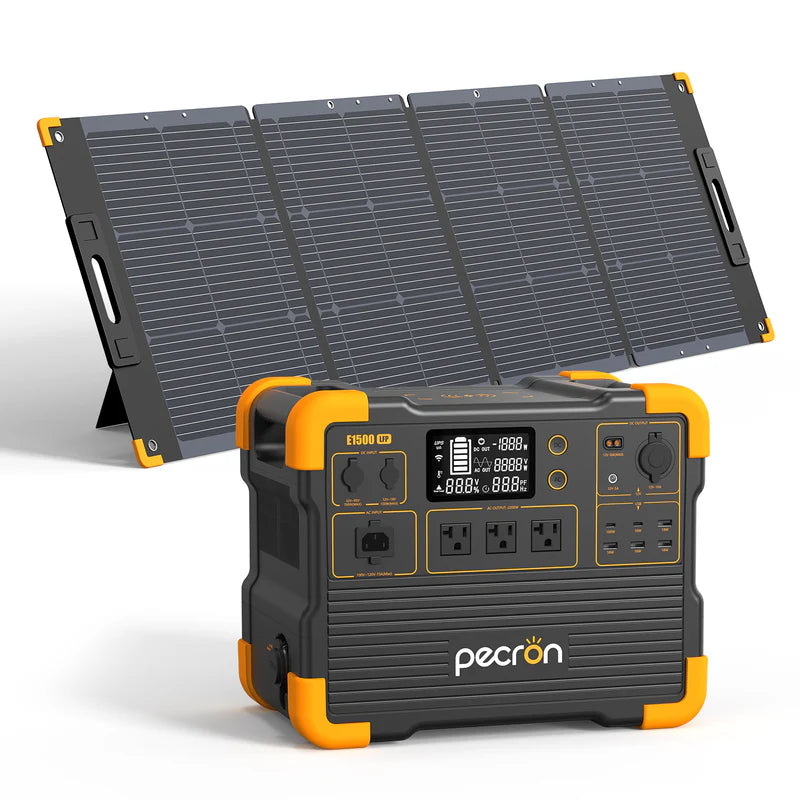 Pecron E1500LFP + 200W Solar Kit – 1536Wh LiFePO4 Portable Power Station