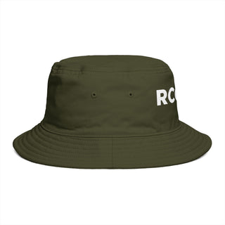 Green bucket hat with 'RC' logo