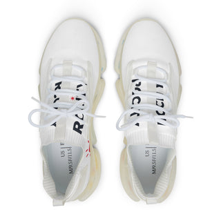 White sneakers with black text - RC city