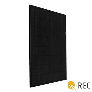 REC 460AA Pure-RX 460W bifacial solar panel angled view