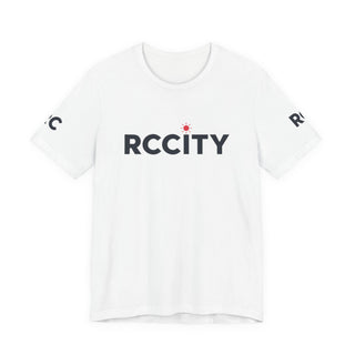 RC CITY logo on a white t-shirt