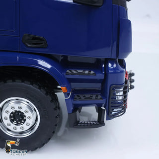 1/14 Scale RC Hydraulic Crane Dump Truck - Remote Control Heavy Duty Hauler with Crane Arm Bucket Dump Lights and Sounds