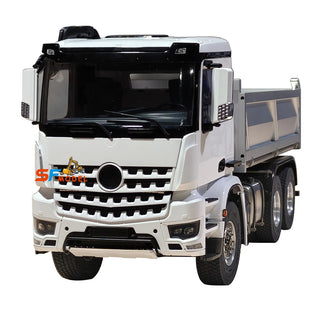 1/14 Scale RC Hydraulic Dump Truck - 6x6 Remote Control Hauler with Metal Chassis Hydraulic Dump Lights and Sounds