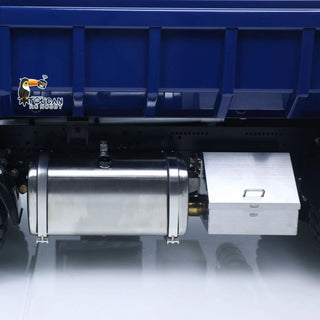 1/14 Scale RC Hydraulic Crane Dump Truck - Remote Control Heavy Duty Hauler with Crane Arm Bucket Dump Lights and Sounds