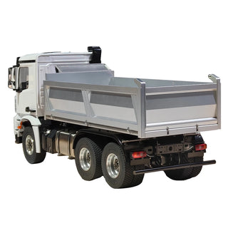 1/14 Scale RC Hydraulic Dump Truck - 6x6 Remote Control Hauler with Metal Chassis Hydraulic Dump Lights and Sounds