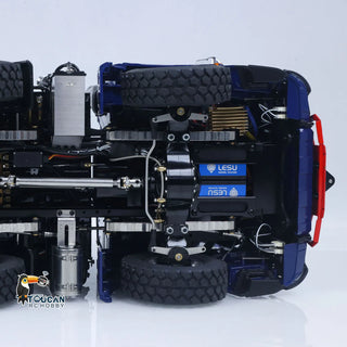 1/14 Scale RC Hydraulic Crane Dump Truck - Remote Control Heavy Duty Hauler with Crane Arm Bucket Dump Lights and Sounds