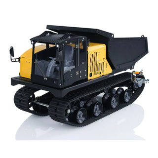 1:14 Scale RC Hydraulic Crawler Dump Truck - Tracked Remote Control Digger with Full Metal Hydraulic Arm Bucket Rotation Lights and Sounds