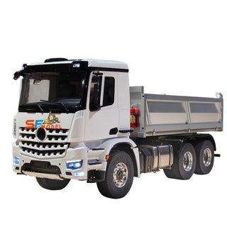 1/14 Scale RC Hydraulic Dump Truck - 6x6 Remote Control Hauler with Metal Chassis Hydraulic Dump Lights and Sounds