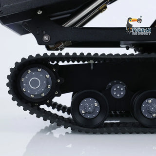 1:14 Scale RC Hydraulic Crawler Dump Truck - Tracked Remote Control Digger with Full Metal Hydraulic Arm Bucket Rotation Lights and Sounds