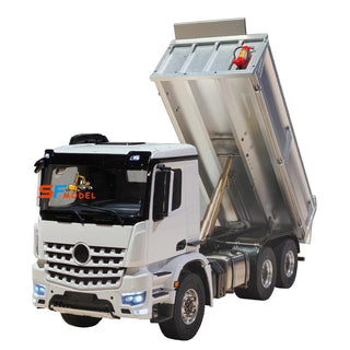 1/14 Scale RC Hydraulic Dump Truck - 6x6 Remote Control Hauler with Metal Chassis Hydraulic Dump Lights and Sounds