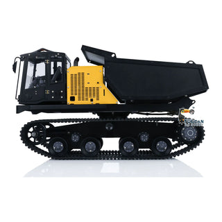 1:14 Scale RC Hydraulic Crawler Dump Truck - Tracked Remote Control Digger with Full Metal Hydraulic Arm Bucket Rotation Lights and Sounds