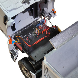 1/14 Scale RC Hydraulic Dump Truck - 6x6 Remote Control Hauler with Metal Chassis Hydraulic Dump Lights and Sounds