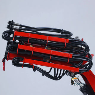 1/14 Scale RC Hydraulic Crane Dump Truck - Remote Control Heavy Duty Hauler with Crane Arm Bucket Dump Lights and Sounds