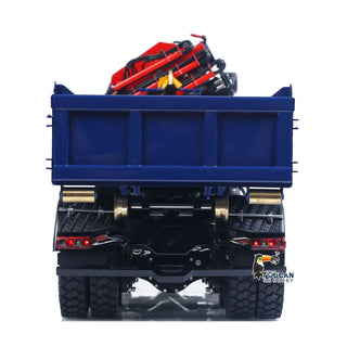 1/14 Scale RC Hydraulic Crane Dump Truck - Remote Control Heavy Duty Hauler with Crane Arm Bucket Dump Lights and Sounds