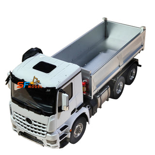 1/14 Scale RC Hydraulic Dump Truck - 6x6 Remote Control Hauler with Metal Chassis Hydraulic Dump Lights and Sounds