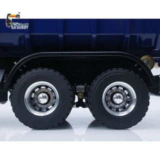 1/14 Scale RC Hydraulic Crane Dump Truck - Remote Control Heavy Duty Hauler with Crane Arm Bucket Dump Lights and Sounds