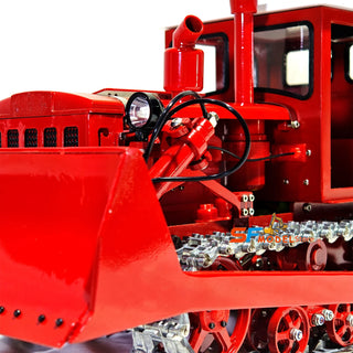 1/12 Scale RC Hydraulic Crawler Excavator Heavy Duty - Tracked Remote Control Construction Dozer with Metal Hydraulic Blade Lift Tilt LED Lights and Realistic Sounds