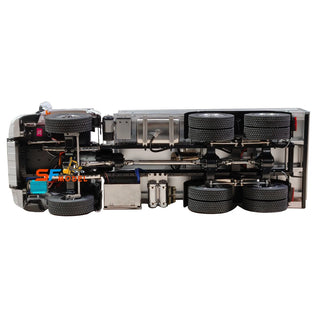 1/14 Scale RC Hydraulic Dump Truck - 6x6 Remote Control Hauler with Metal Chassis Hydraulic Dump Lights and Sounds