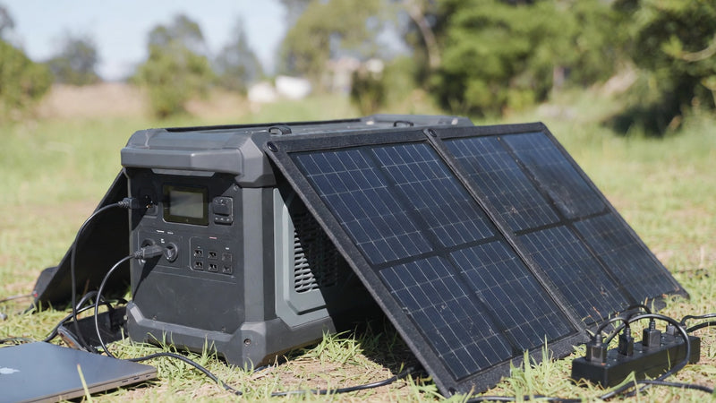 Portable solar generator in action