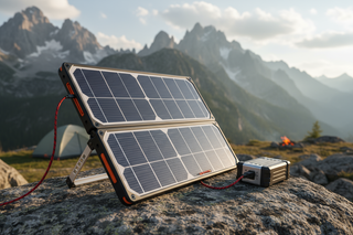 check portable solar panel and create best fit image for this section with out text