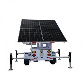 solar trailer bolted on floor with white background